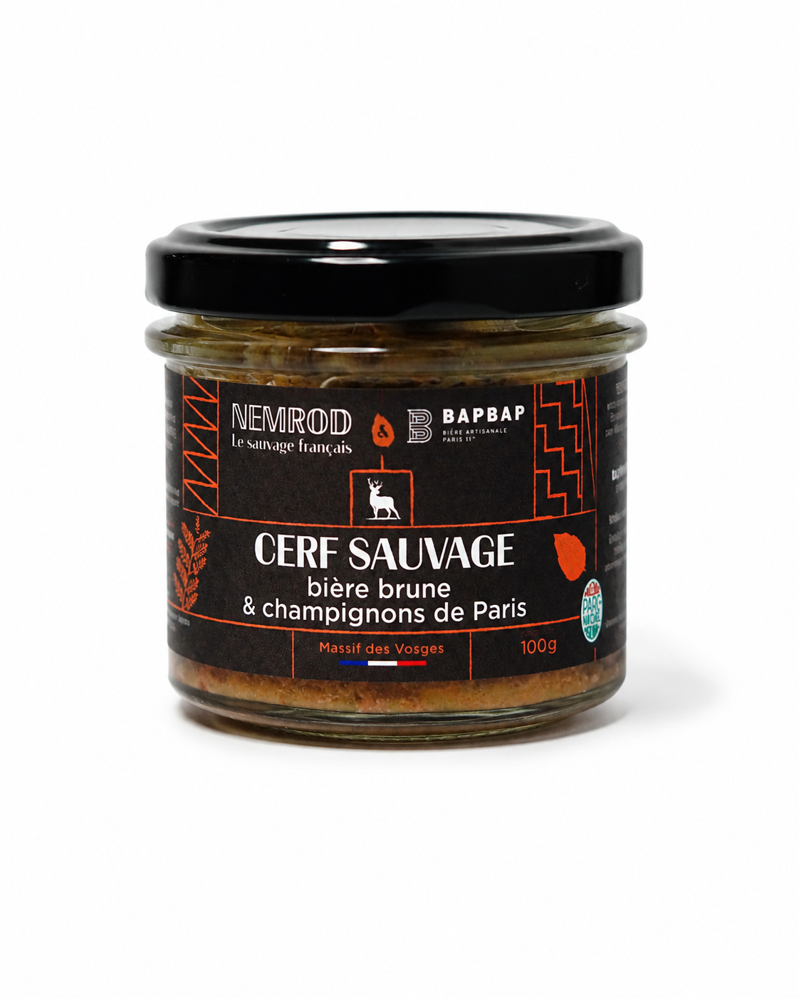 Terrine Cerf sauvage à la Bière Brune & aux Champignons de Paris - 90g